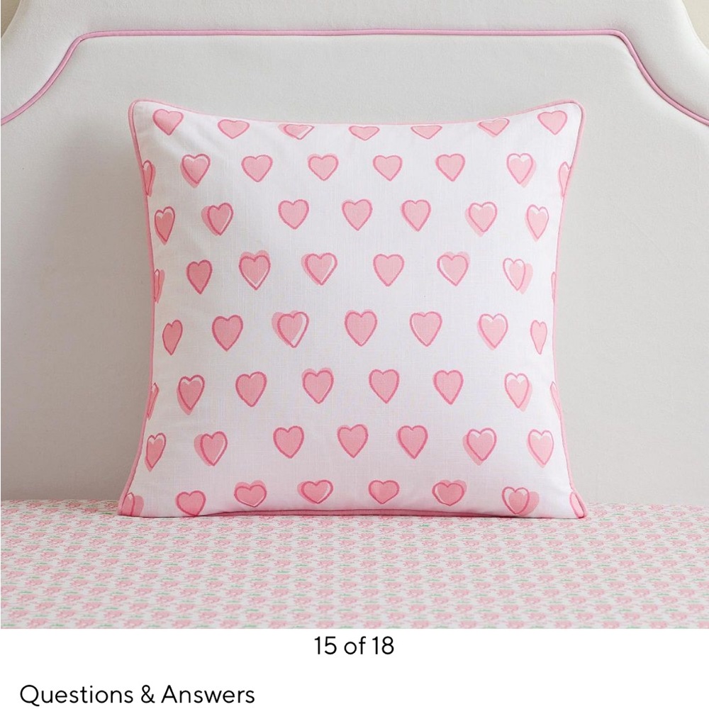 Roller Rabbit Hearts Pillow Cover and Insert from Pottery Barn Teen BNWT
